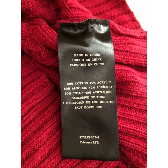 2 B Bebé Knit Red Sweater Pullover size Small - Picture 9 of 9